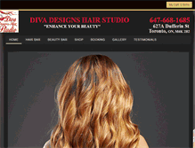 Tablet Screenshot of divadesignshairstudio.com